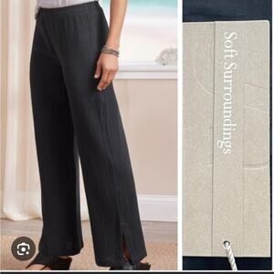 Soft surroundings key buscayne gauze pants in black